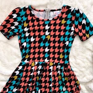 LuLaRoe Amelia Dress XS - multi arrow houndstooth